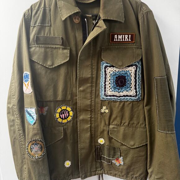 AMIRI: Army Green "Brothers" Military Short Parka - 46 - Picture 6 of 9